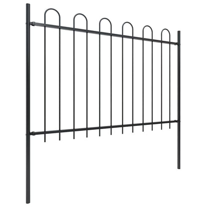Hegnspanelet 838x170 cm Sort Stål 5 Stk