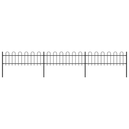 Hegnspanele Sæt 504x110 cm Sort Stål 3 Stk