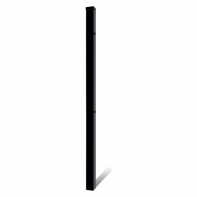 Hegnssøjle 10x10x220 cm Sort Galvaniseret Stål