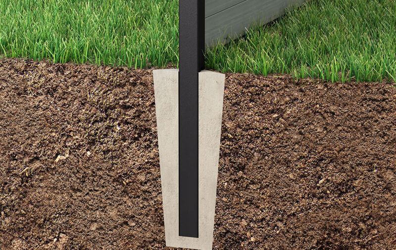 Hegnssøjle 245 cm Aluminium til Nedgravning