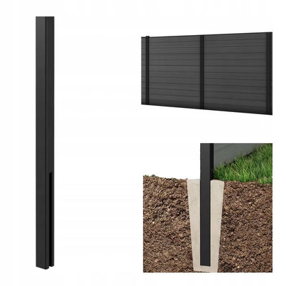 Hegnssøjle 245 cm Aluminium til Nedgravning