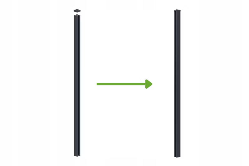 Hegnssøjle Aluminium NEO 7,5x7,5x240 cm Antracit