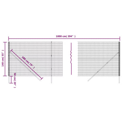 Hegnstråd 1,4x10 m Galvaniseret Stål med PVC