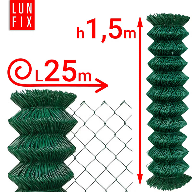 Hegnstråd Flettet 150 cm x 25 m Grøn 5906746000159