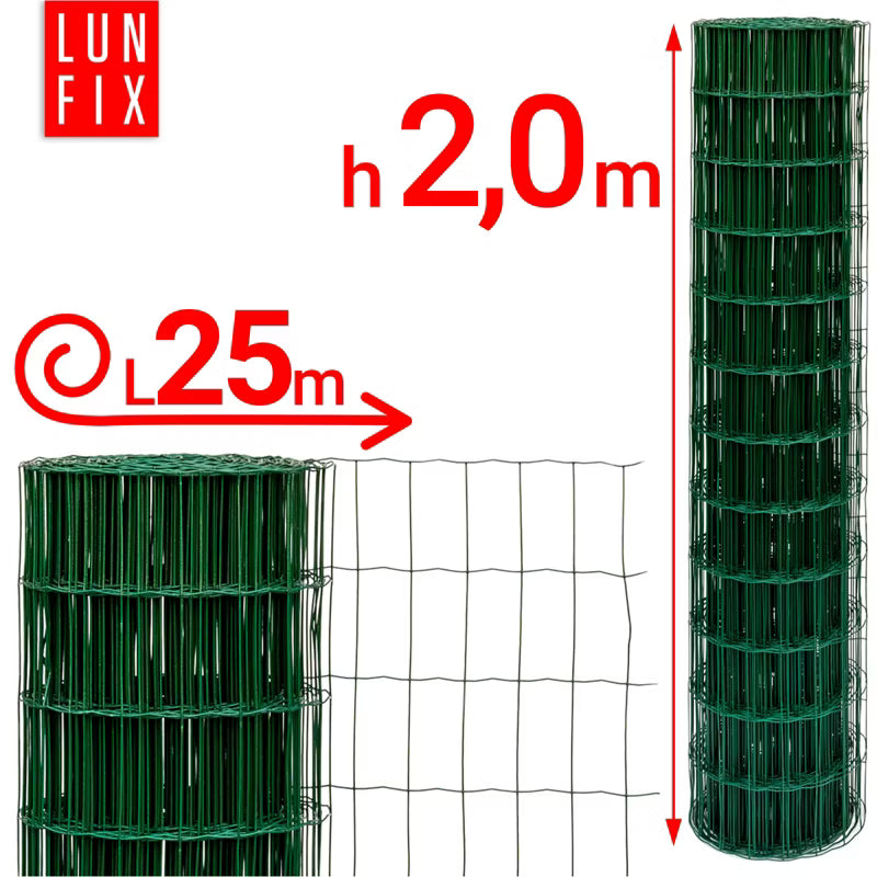 Hegnstråd Svejst 200 cm x 25 m Grøn