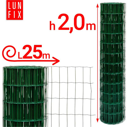 Hegnstråd Svejst 200 cm x 25 m Grøn