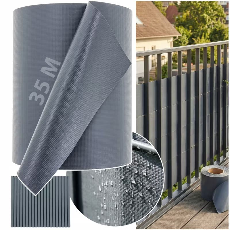 Hegnstrimmel 19 cm x 35 m Antracit Grå