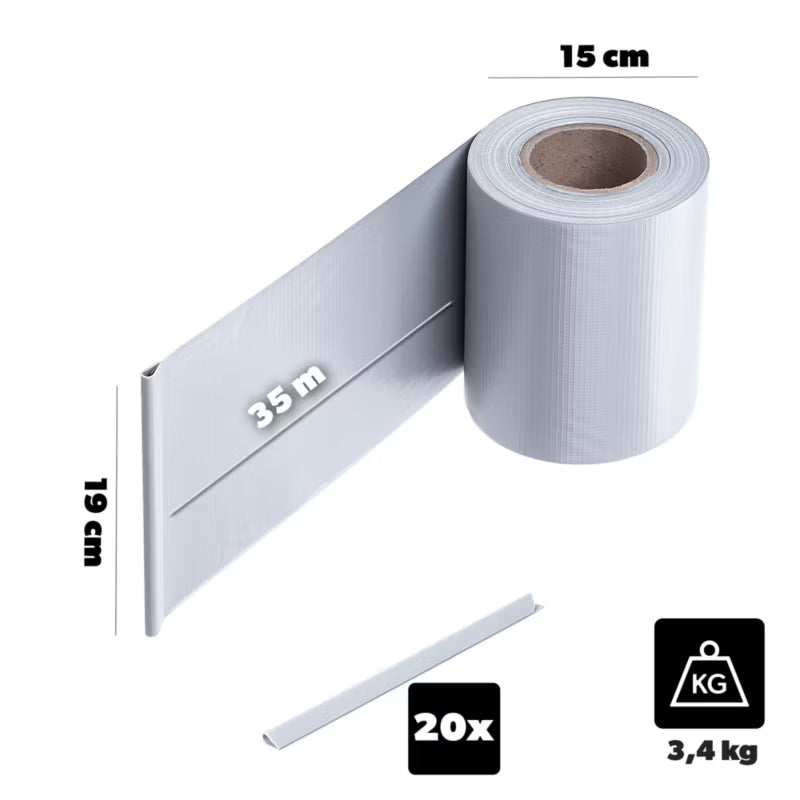 Hegnstrimmel 19 cm x 35 m PVC | 5906638327869