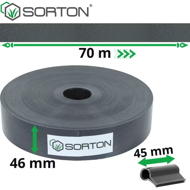 Hegnstrimmel 4,6 cm x 70 m Grafit RAL7015 med 100 Clips