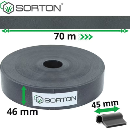 Hegnstrimmel 4,6 cm x 70 m Grafit RAL7015 med 100 Clips