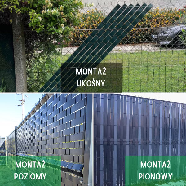 Hegnstrimmel 4,6 cm x 70 m Grafit RAL7015 med 100 Clips