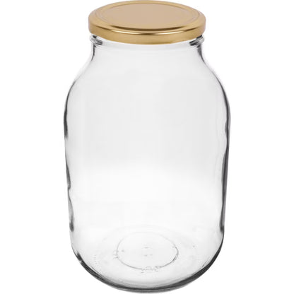 Henkeglas 3 Liter med Guld Låg