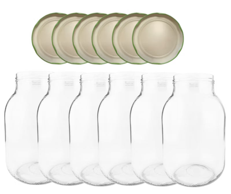 Henkeglas 4 Liter med Skruelåg 100 mm 6 Stk.
