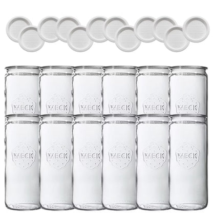 Henkeglas Cylinder 1,5 Liter Ø100 mm med Plastlåg 12 Stk.