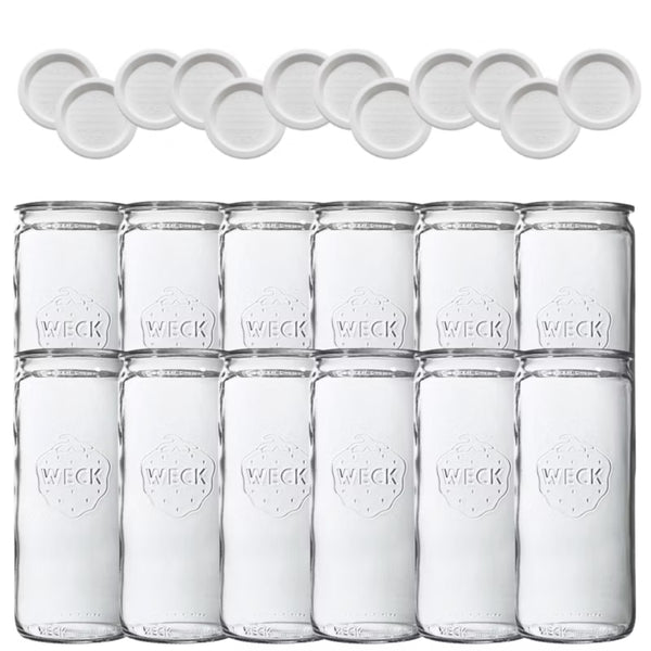 Henkeglas Cylinder 1,5 Liter Ø100 mm med Plastlåg 12 Stk.
