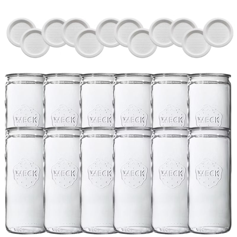 Henkeglas Cylinder 1,5 Liter Ø100 mm med Plastlåg 12 Stk.