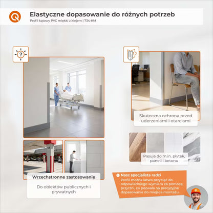 Hjørneprofil 40x40 mm 110 cm Sort Selvklæbende