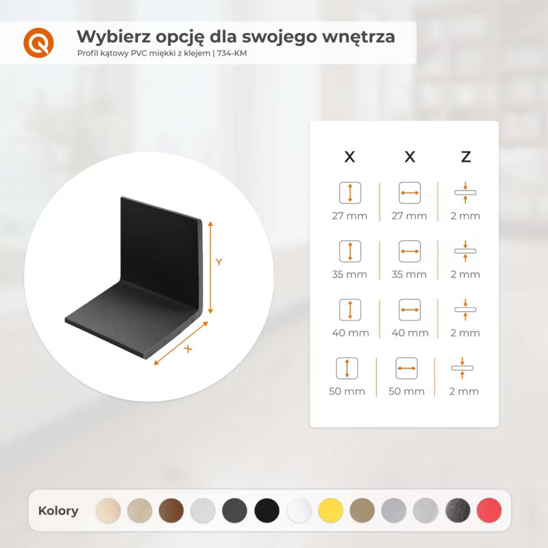 Hjørneprofil 50x50 mm 90 cm Grå PVC