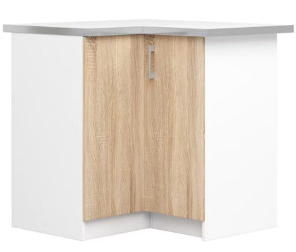 Hjørnekøkkenskab Lima 84x45 cm Sonoma Eg og Hvid med Bordplade