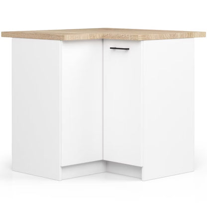 Hjørnekøkkenskab Oliwia 90x46x85 cm Hvid Mat med Bordplade