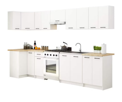 Hjørnekøkkenskab Oliwia 90x46x85 cm Hvid Mat med Bordplade