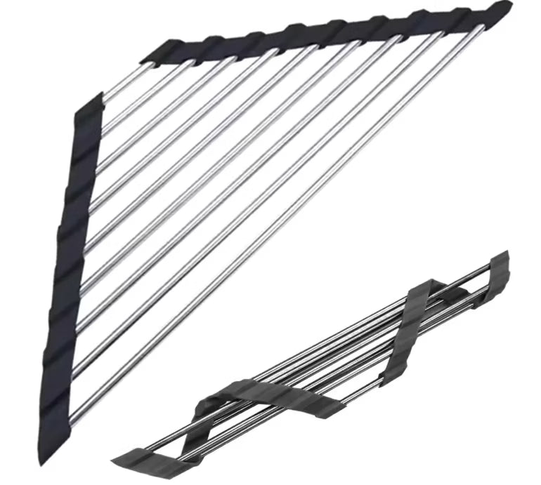 Hjørneopvaskebakke 41x16 cm Sort Stål