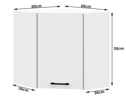 Hjørneoverskab Oliwia W60 60x58 cm Hvid Mat