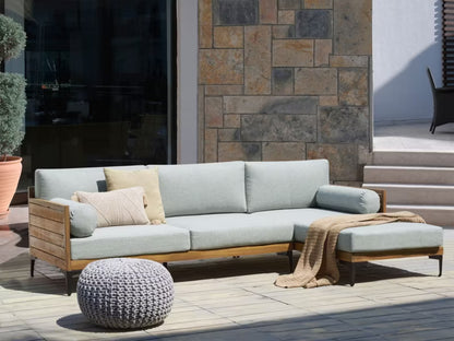Hjørnesofa Cavezzo 254x150 cm Akacietræ Grå