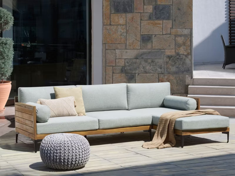 Hjørnesofa Cavezzo 254x150 cm Akacietræ Grå
