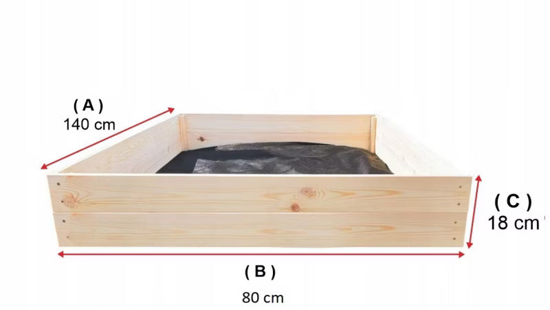Højbed 140x80x18 cm Fyrretræ