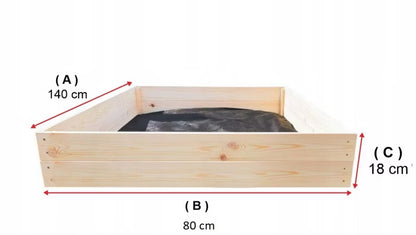 Højbed 140x80x18 cm Fyrretræ