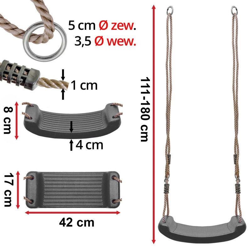 4iQ Group havegyngesæde i grå plade, 1 stk.