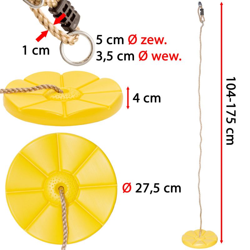 4iQ Group udendørs gynge med blomst-sæde, gul, 1 stk.