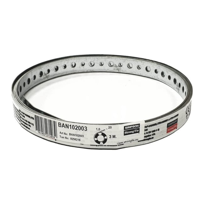 Hulbånd 20x1 mm 3 m Galvaniseret Stål