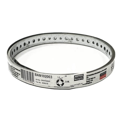 Hulbånd 20x1 mm 3 m Galvaniseret Stål