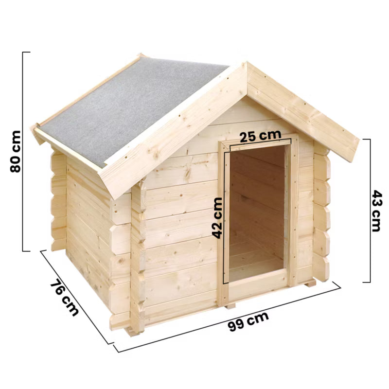 Hundehus Træ 80x99x76 cm Natur M401-1