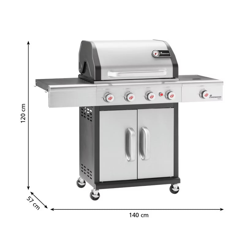 Hybridgrill Gas og Kul TRITON maxX PTS 4.1 INOX Rustfrit Stål