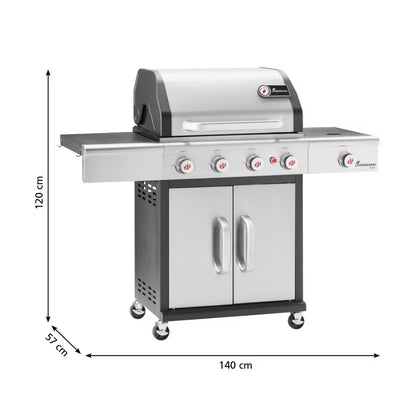 Hybridgrill Gas og Kul TRITON maxX PTS 4.1 INOX Rustfrit Stål