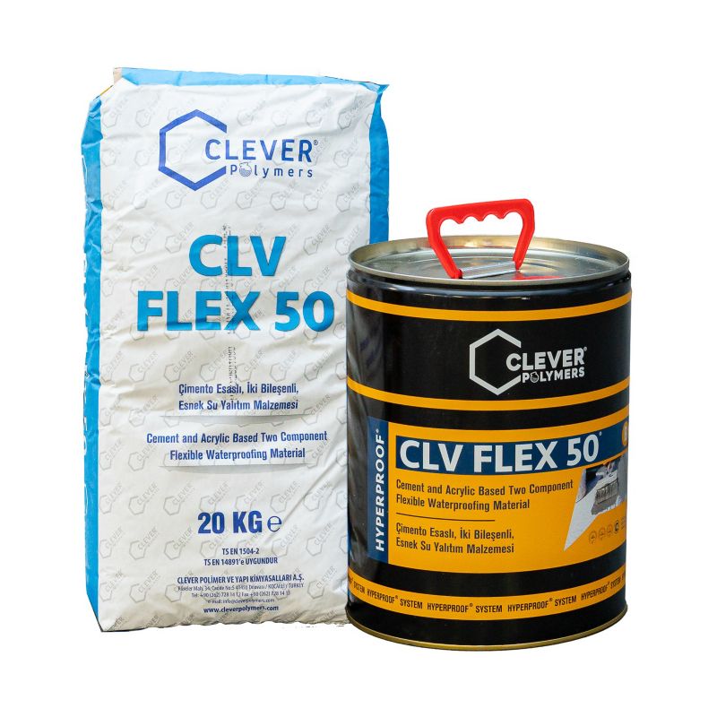 Vandtætning 2-Komponent Polymer CLV FLEX 50 24 kg Grå