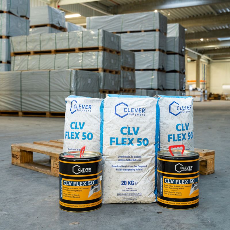 Vandtætning 2-Komponent Polymer CLV FLEX 50 24 kg Grå