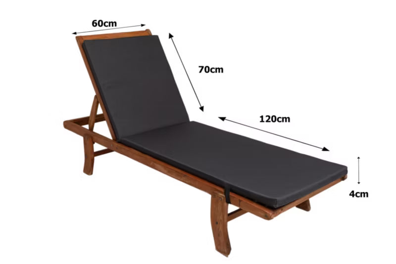 Hynde til Liggestol 190x60x4 cm Antracit