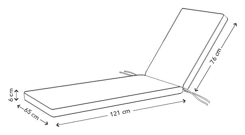 Hynde til Liggestol Tiga 197x65 cm Grå
