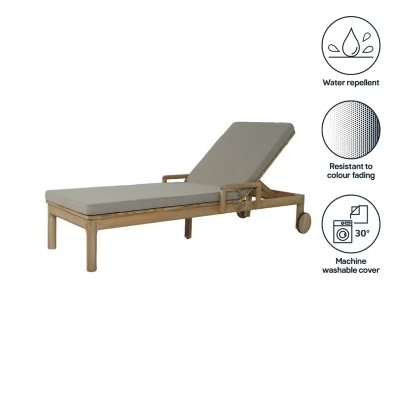 Hynde til Liggestol Tiga 197x65 cm Grå