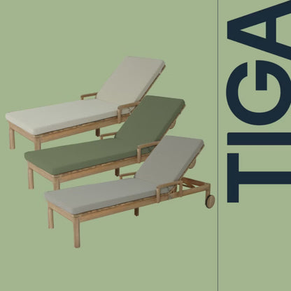 Hynde til Liggestol Tiga 197x65 cm Grå