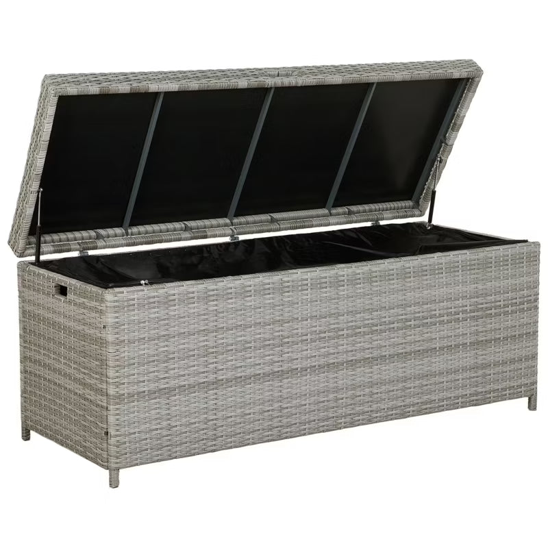 Hyndeboks Modena 158x63 cm Grå Polyrattan