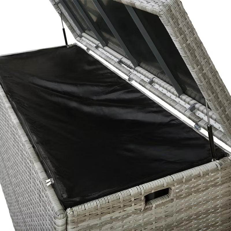 Hyndeboks Modena 158x63 cm Grå Polyrattan