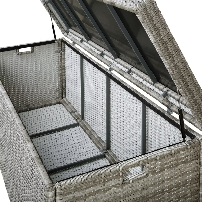 Hyndeboks Modena 158x63 cm Grå Polyrattan