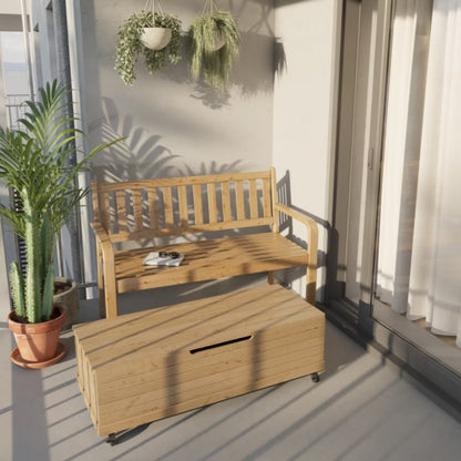Hyndeboks Riveo 115x46,2 cm Natur Hvid med Hjul