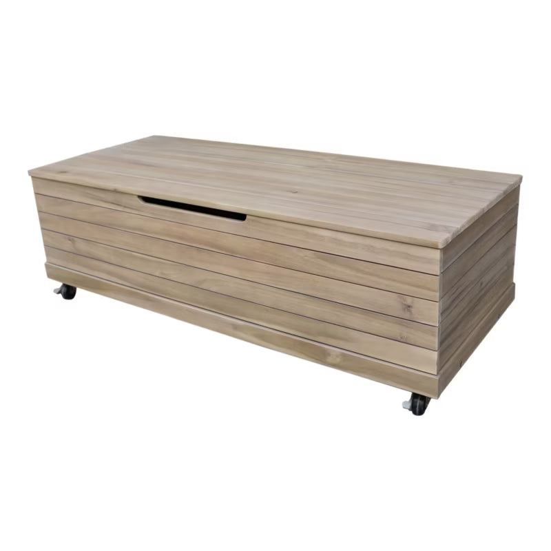 Hyndeboks Riveo 115x46,2 cm Natur Hvid med Hjul