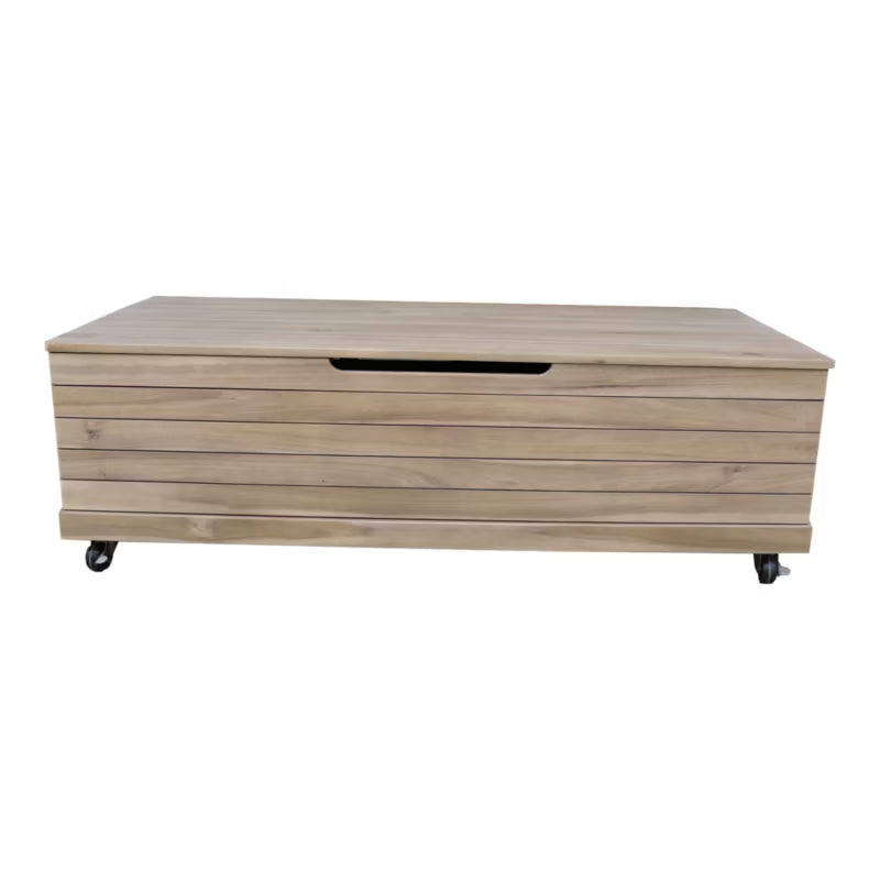 Hyndeboks Riveo 115x46,2 cm Natur Hvid med Hjul